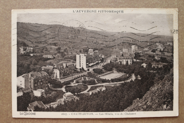 Postcard PC Chatelguyon Chatel Guyon 1943 Hotels streets park France 63 Puy de Dome